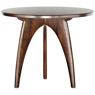 Italian Oak Circular Side Table 3D model image 1 