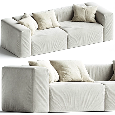 Cozy 2-Seater Sectional Sofa 3D model image 1 