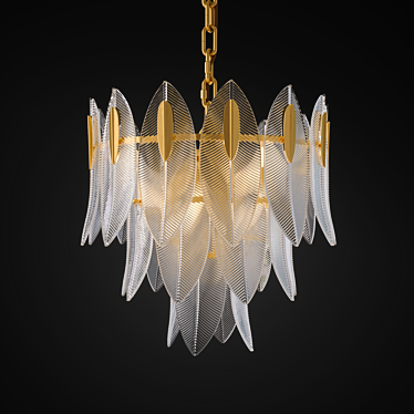 Elegant Vane Chandelier, 6-Lamp Design 3D model image 1 