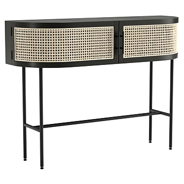 Modern Embrace Black Console Table 3D model image 1 