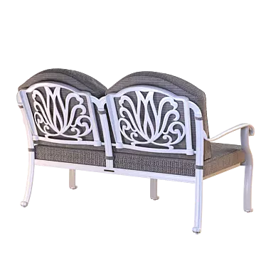 Classic Black & White Double Sofa 3D model image 1 