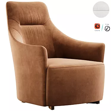 Luxury Galileo Lounge Armchair 3D model image 1 