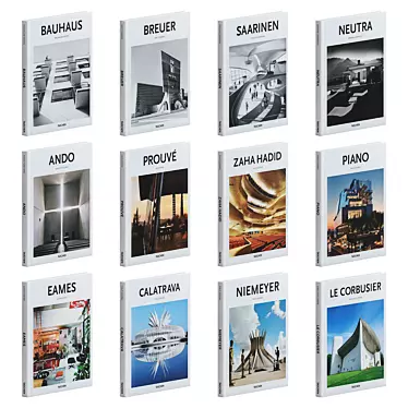 Architectural Design Coffee Table Book Set 3D model image 1 