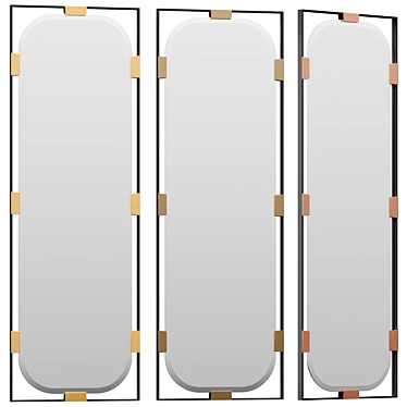 Sleek Modern Floor Mirror 3D model image 1 