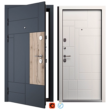 Title: Prime-M Metal Entry Door 3D model image 1 