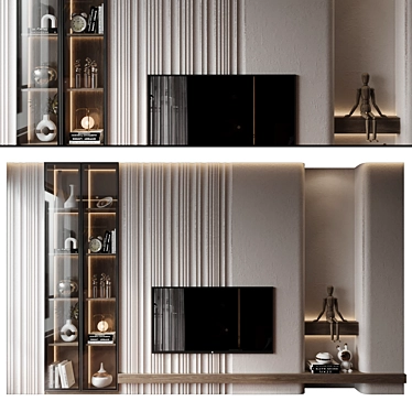 Modern TV Shelf Wall Decor. 3D model image 1 