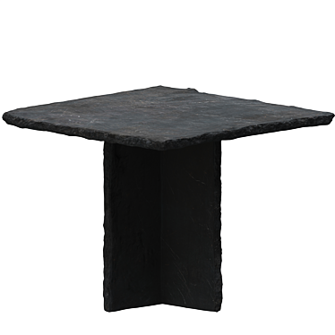 Rustic Slate Square Dining Table 3D model image 1 