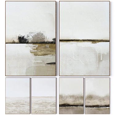 Set of 6 Textured Wall Canvases 3D model image 1 