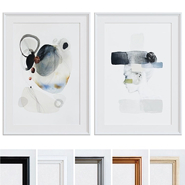 Modern Abstract Picture Frame Set 3D model image 1 