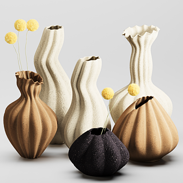 Modern Ceramic Vase Set 05 3D model image 1 