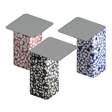 Sleek Stainless Steel Coffee Tables 3D model image 1 