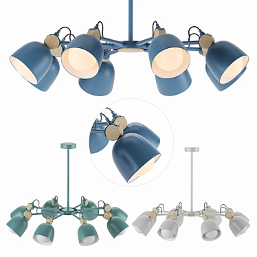 Modern Hanging Lamp Trio Set 3D model image 1 