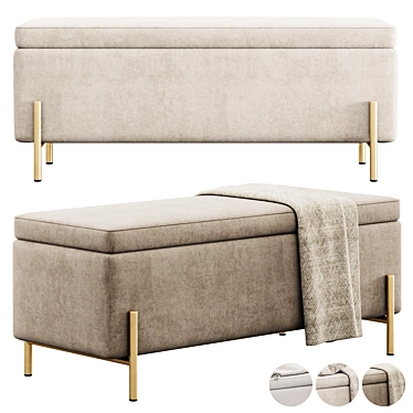 Schmucker Upholstered Storage Bench 3D model image 1 