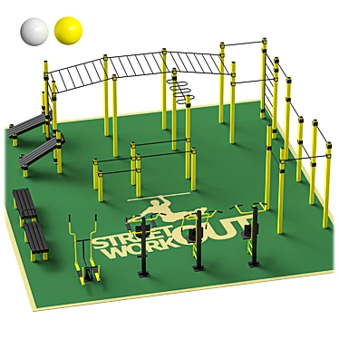 Outdoor Sports Playground Set 3D model image 1 