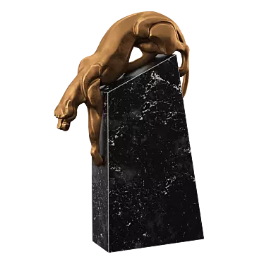 Marble Leopard Sculpture Aesthetic Appeal 3D model image 1 