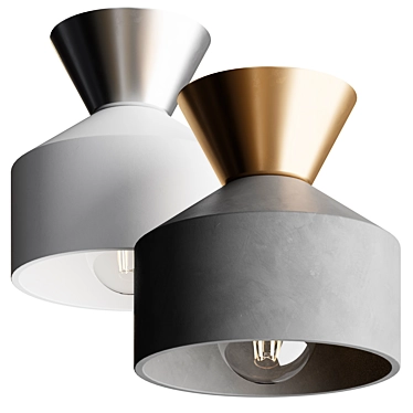 Modern Covina Flush Mount Fixture 3D model image 1 