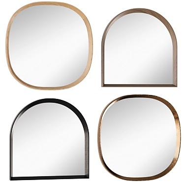 Modern Minimalist Mirror Set- Arc & Soft Square 3D model image 1 