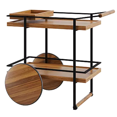 Modern James Bar Cart Design 3D model image 1 