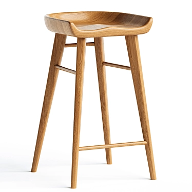 Organic Modernism Taburet Bar Stool 3D model image 1 