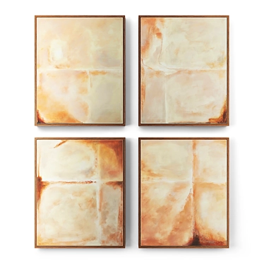 Minimalist Amber Wall Art Set 3D model image 1 