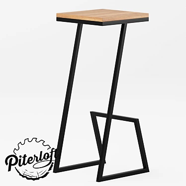 Loft Style Stool: Customizable Design 3D model image 1 