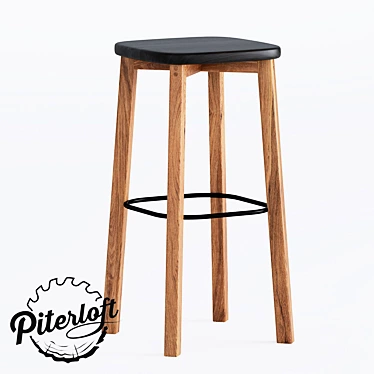 Loyd Oak Bar Stool 3D model image 1 