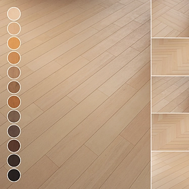 Oak Parquet Flooring Collection 3D model image 1 