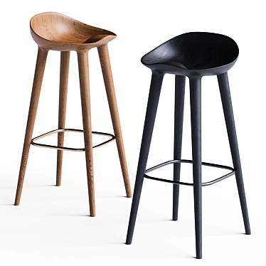 Elegant Miyazaki Bar Stool 3D model image 1 