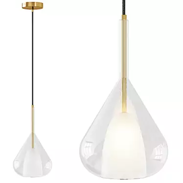 Sleek Glass Cone Pendant Light 3D model image 1 