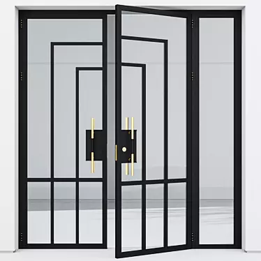 Sleek Corona Aluminium Door Design 3D model image 1 