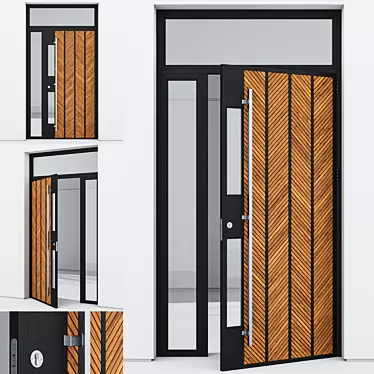 Modern Aluminium Door Render Model 3D model image 1 