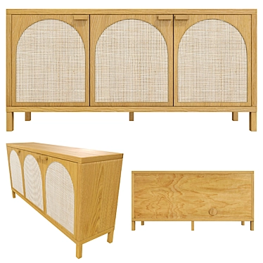 Contemporary Quadro Verna Sideboard 3D model image 1 