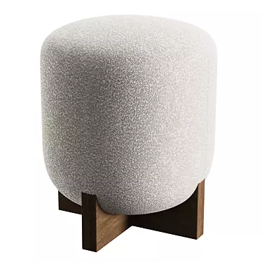 Eldon Walnut Boucle Stool - Stylish Seating Option 3D model image 1 