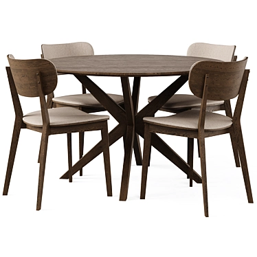 Modern Brown Dining Set Rowico 3D model image 1 