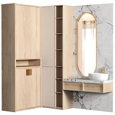 Modern Bathroom Vanity Set 056 3D model image 1 