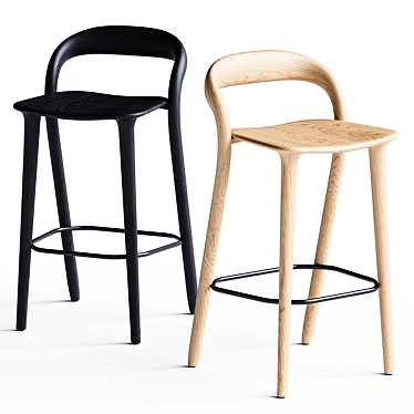 Elegant Modern Lugano Bar Stool 3D model image 1 