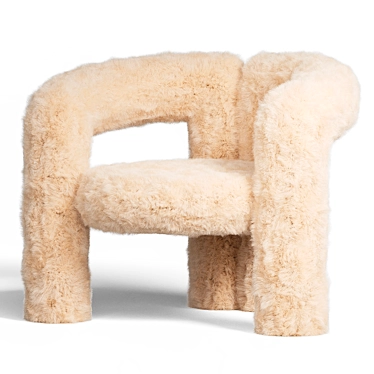 Plush Teddy Chair  Handcrafted Statement 3D model image 1 