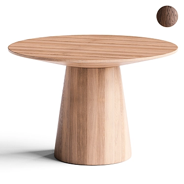 Wesley Oak Round Dining Table 3D model image 1 