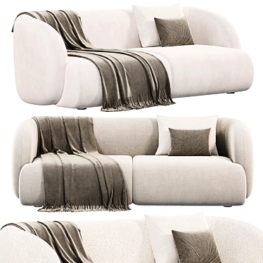 Viensо Cozy Beige Sofa: Stylish Comfort 3D model image 1 