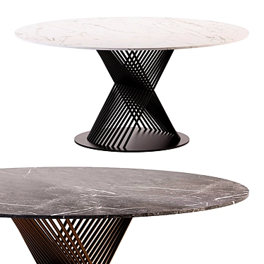 Modern Aluminum Round Garden Table 3D model image 1 