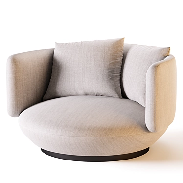 Modern Fabric Swivel Armchair_Unit Millimeters 3D model image 1 