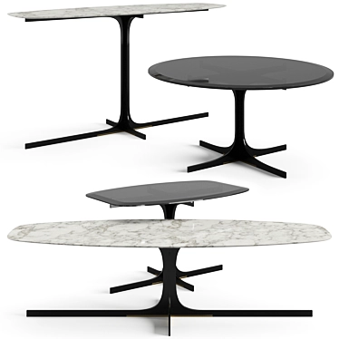 Stylish Janus Tables Set 3D model image 1 