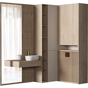 Modular Bathroom Furniture Set 3D model image 1 