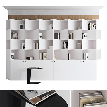 Modern Bookcase Set 3D Model 3D model image 1 