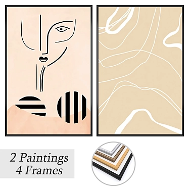 Gallery Wall Art Set with Frame Options 3D model image 1 