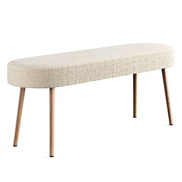 Bench in solid beech with boucle upholstery, Jimi