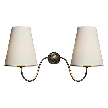 Raw Brass 2-Arm Wall Light 3D model image 1 