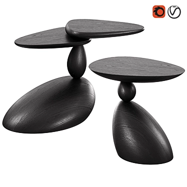 Woodzenart Oak Coffee Tables 3D model image 1 