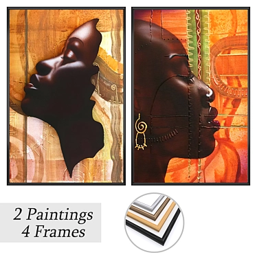 Artwork Set with Multiple Frames 3D model image 1 