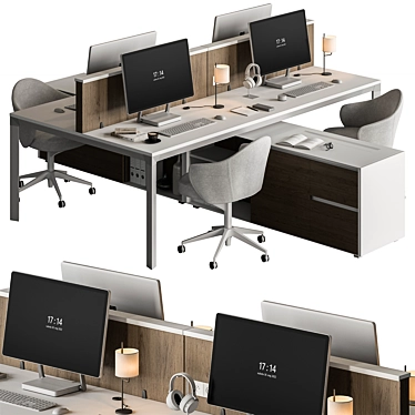 Workplace Essentials Set: Modern Ergonomic Furniture 3D model image 1 